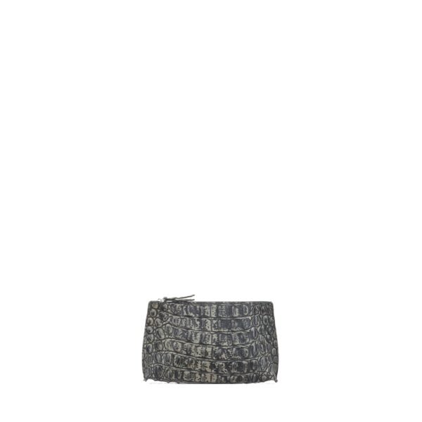 LIPSTICK POUCH FATIGUE EMBOSSED CROC