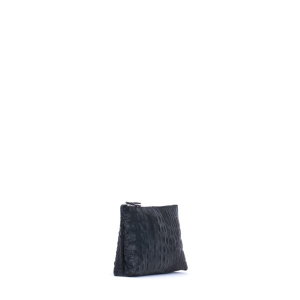 ESSENTIAL POUCH MATTE BLACK EMBOSSED CROC - Image 2